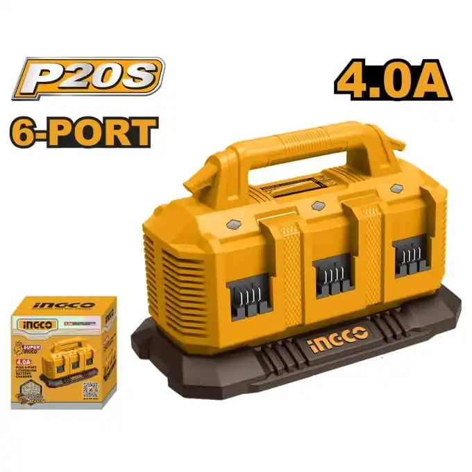 Incarcator acumulator rapid 20V cu 6 Porturi P20S Ingco FCLI2064 Reducere specială