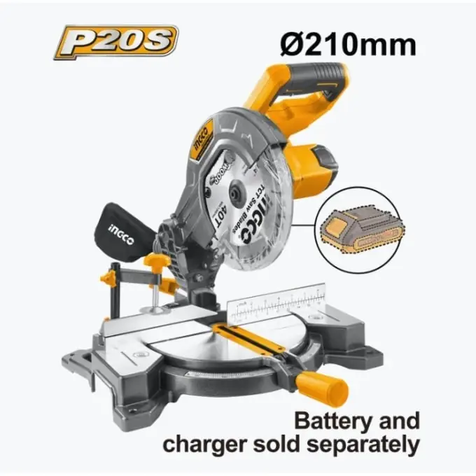 Super ofertă Fierastrau Circular stationar cu suport 210mm, 20V 3000rpm fara acumulator Ingco CMS2001