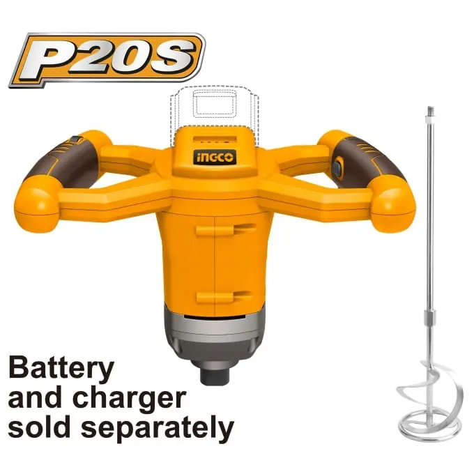 Retur gratuit Mixer mortar electric 20V fara acumulator, Ingco MXLI2001