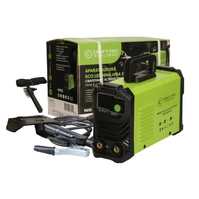 Aparat de sudura invertor 495A, cablu sudura 3m, functie anti-stick, protectie la suprasarcina, Accesorii incluse, afisaj digital, IP21S, 1.6-5mm, Craft-Tec MX953 Lichidare de stoc