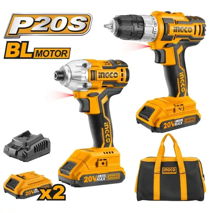 Masina de gaurit Bormasina + Filetanta 1/4 impact cu 2 Acumulatori Ingco CKLI2006 Discount