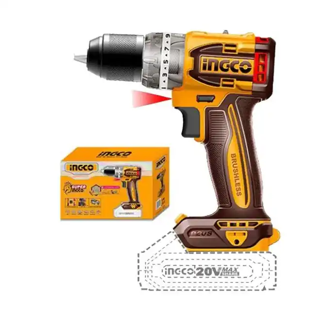 Disponibil imediat Masina de gaurit Bormasina 20V, 60Nm, fara perii, fara baterie Ingco CDLI206021
