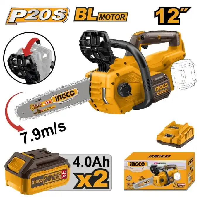 Drujba electrica de mana cu 2 acumulatori 4Ah, 20V, 900W, 7.9m/s Ingco CGSLI201286 Livrare gratuită