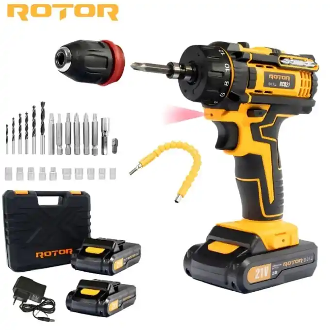 Trusa Autofiletanta cu 2 acumulatori MOTOR fara perii 21v, 1.5AH, 30nM, Rotor RCD21 Ieftin