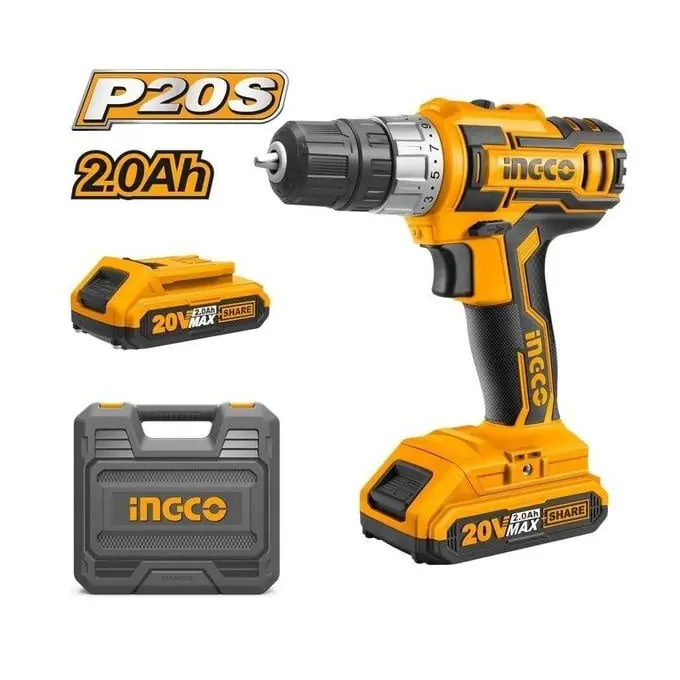 Preț promoțional Masina de gaurit si insurubat 20V cu 2 Acumulatori Cutie Plastic, Ingco CDLI200215