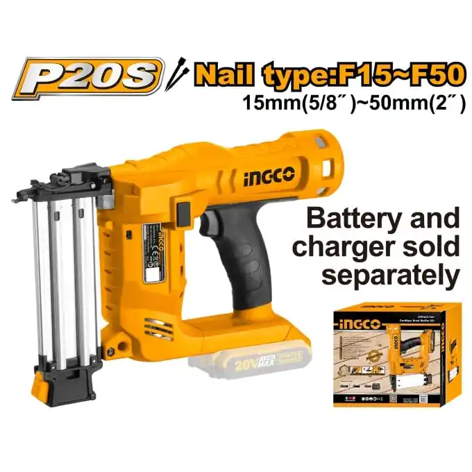 Pistol electric de Cuie 20V 2.5 cuie/s, 100buc capacitate, fara acumulator Ingco CBNLI2028 Ultima șansă