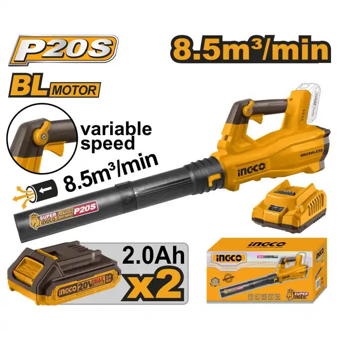 Suflanta aer 20V Cu 2 Acumulatori 2Ah, 8.5 m3/min, 42 m/s Ingco CABLI204282 Cumpără acum