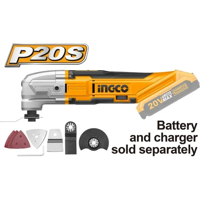 Unealta Multifunctionala 20V Fara Acumulator INGCO CMLI2001 – Oscilatii 5000-20000 rpm, Accesorii Incluse Chilipir