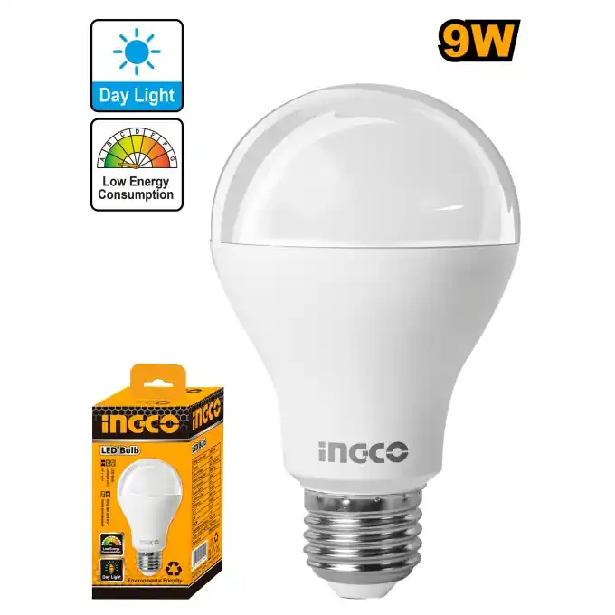 Bec LED 9W, E27, lumina rece 6500K, 810 lm, durata 15000h, INGCO HLBACD291 Preț promoțional