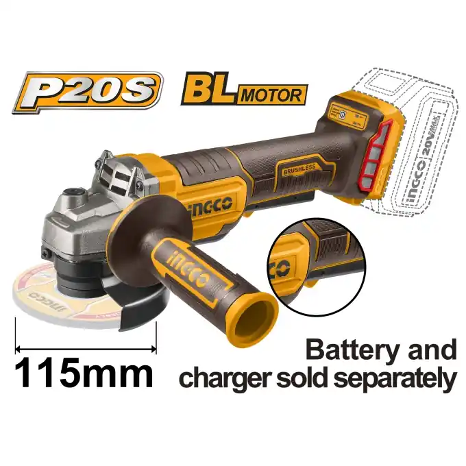 Livrare rapidă Flex Polizor Unghiular 20V 115mm motor Brushless fara acumulator - Ingco CAGLI211156