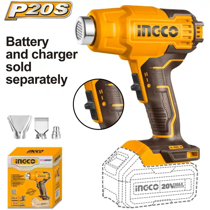 Pistol cu Aer Cald 20V - fara acumulator Ingco HGLI2002 Cel mai vândut