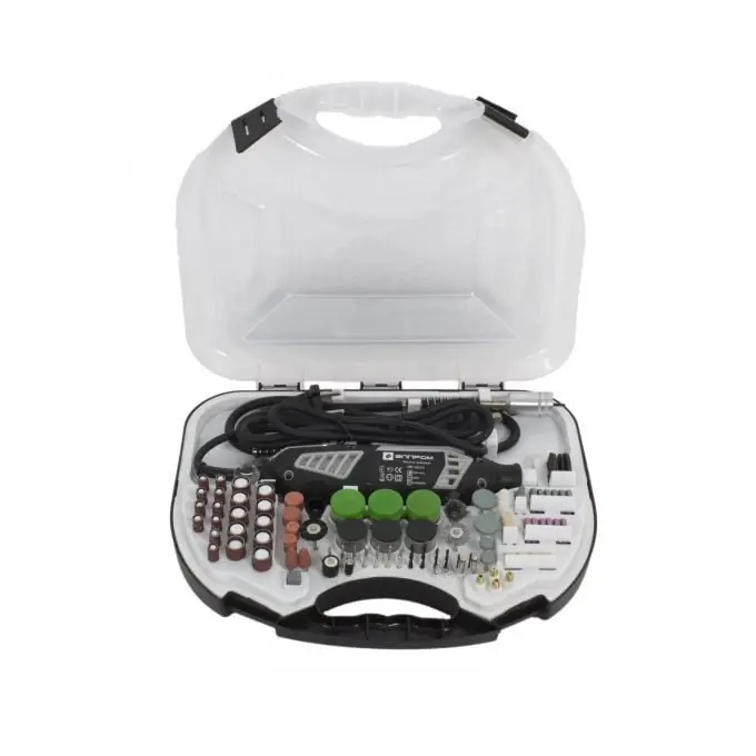 Preț redus Set masina de gravat 450 W, 30000 rpm, 211 piese Prelungitor flexibil, Elprom EMG-450-211