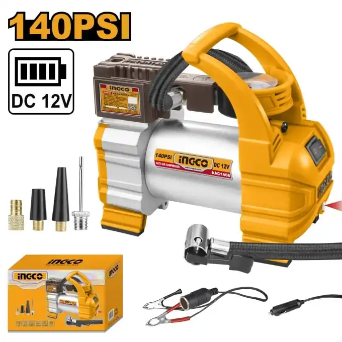 Reducere Compresor aer Auto 12V cu 1 Cilindru, 10 bar, Ingco AAC1408