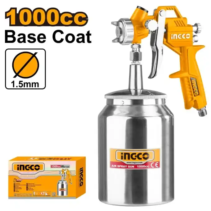 Promoție Pistol de Vopsit cu aer Vas Metal Jos 1000 ml, Ingco ASG3101