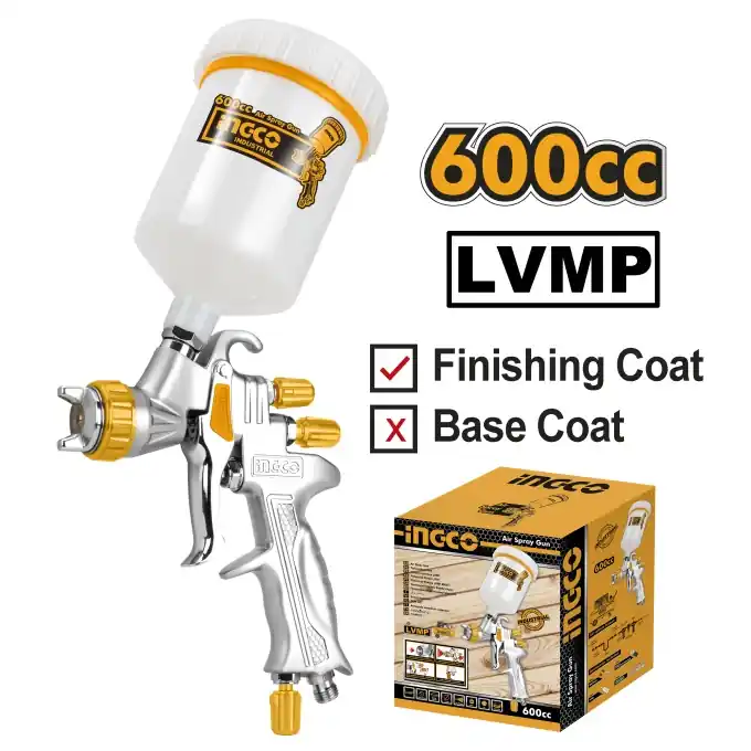 Pistol de Vopsit cu aer LVMP Vas Plastic Sus, Ingco ASG1065 Ultima șansă