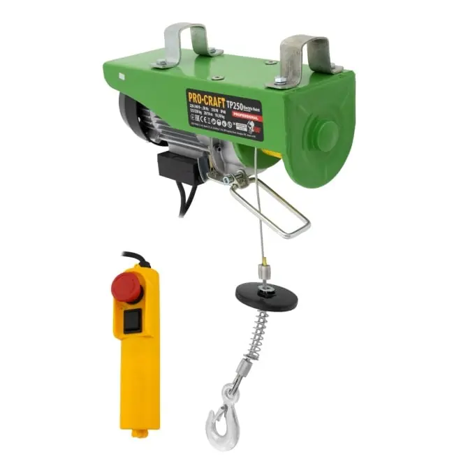 Plată securizată Troliu electric electropalan 125/250kg, 510W, 12m, macara electrica Procraft TP250