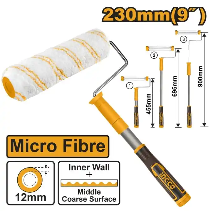 Trafalet cu Maner Extensibil 230mm, microfibra, interior, 440-880mm, maner pvc, premium Ingco HRHT442302T Mai ieftin