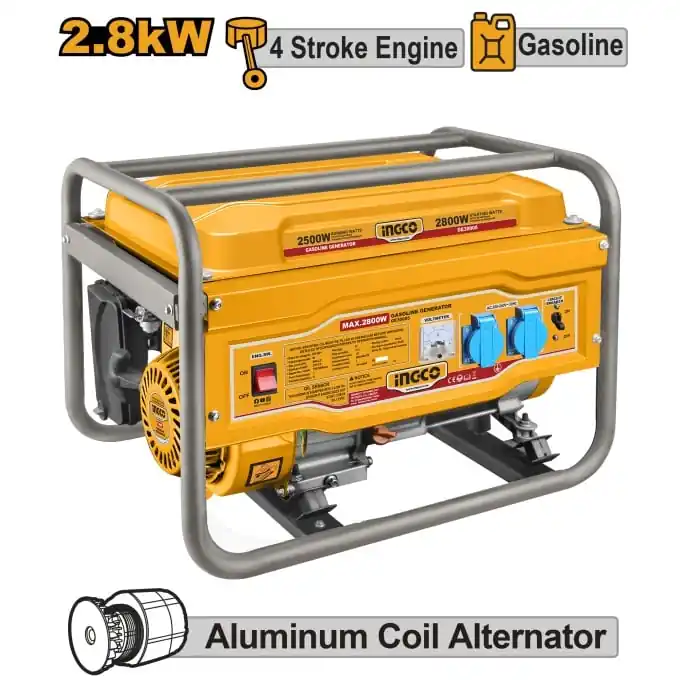 Generator curent electric 2.8kW Motor 4 Timpi, 3000rpm, Ingco GE30005 Preț redus