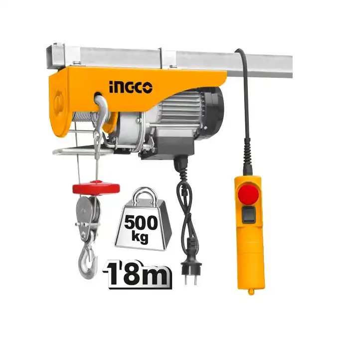 Promoție Troliu electropalan Electric 900W 18m, 500 kg, Ingco EH5001