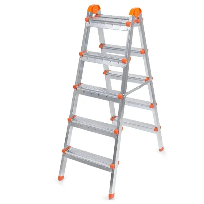 Scara dubla din otel 5+5 trepte, 110cm inaltime, 120kg, 6.5kg , Perilla 12505 Plată securizată