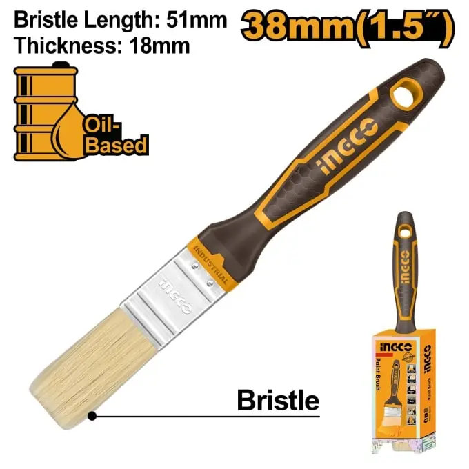 Premium Pensula 50mm cu Maner Cauciucat, Peri de Calitate, INGCO CHPTB8702