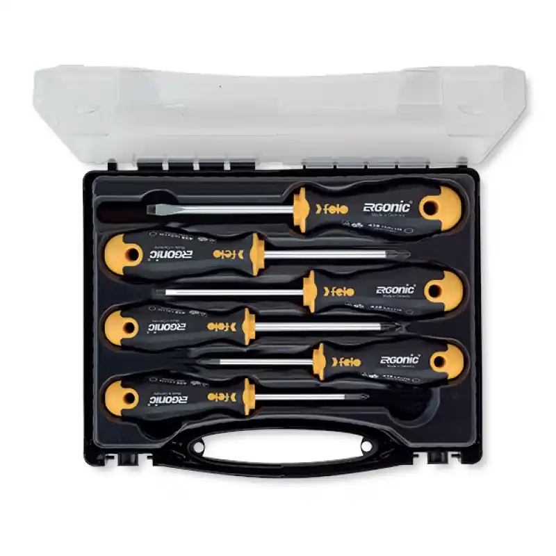 Set de surubelnite Ergonic Profesional - seria 400, 6 piese, 2 x Slot 400, 2 x Pozidriv 401, 2 x Philips 402, Felo Ultima șansă