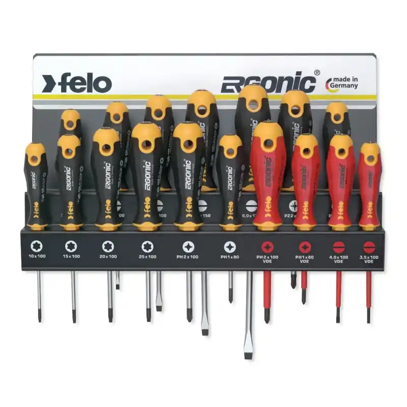 Calitate înaltă Set de surubelnite si suportRackdin otel, Slot 400, Pozidriv 401, Philips 402, Torx 408, Slot 413, Philips 414, Felo