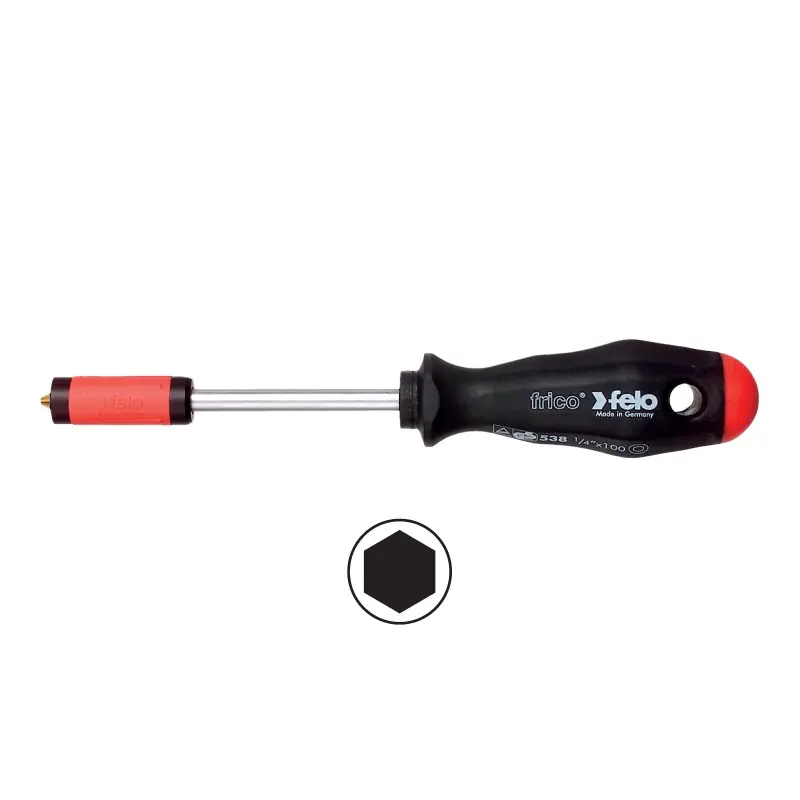 Surubelnite FRICO Profesional cu cap HEX 1|4 inch pentru bits, cap megneticFelo-Star , locas HEX 1|4 inch, L 100 mm, Felo Reducere extra
