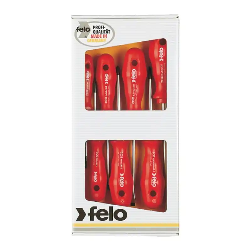Ofertă Set de surubelnite Profesionale seria 200 - 206, 7 piese, 4 xSlot, 1 x Pozidriv, 2 x Philips, Felo