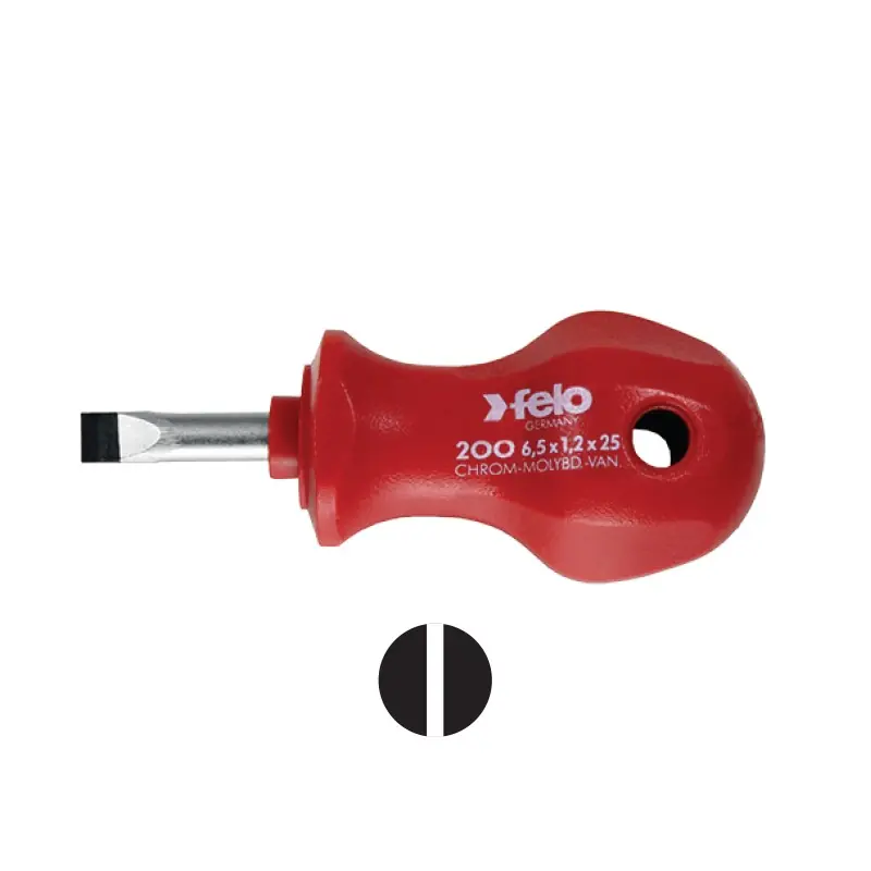 Reducere extra Surubelnite scurteProfesionaltipul Slot, varf 6.5 x 1.2, L 25 mm, s 6 mm, Felo