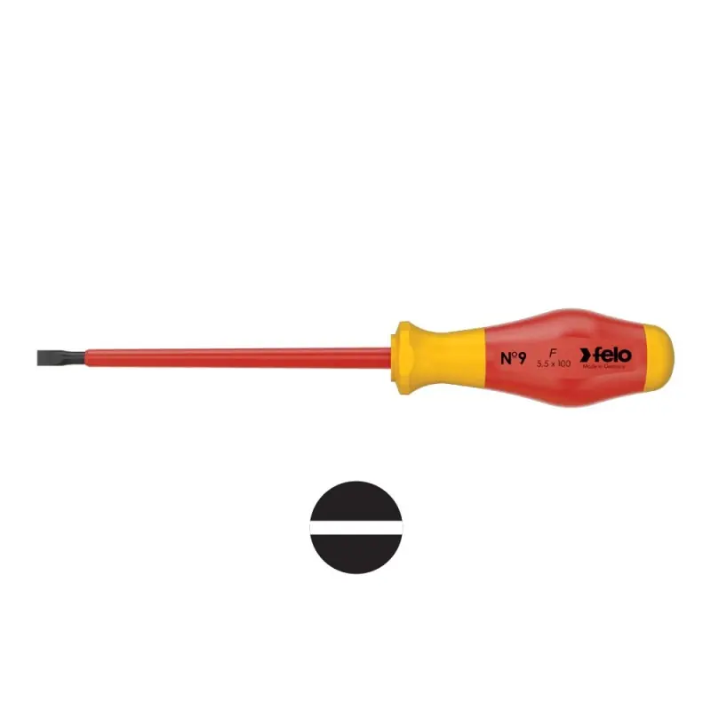 Ofertă exclusivă Surubelnita No9 VDE, tip 913 Slot - lama cu profil circular - seria 900 , Felo