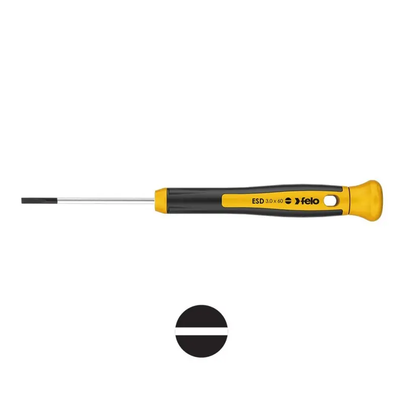 Ofertă limitată Surubelnite ESD de precizie, tip 250 Slot - lama cu profil circular - seria 250, Felo