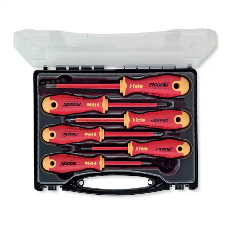 Disponibil imediat Seturi de surubelnite Ergonic Profesional VDE, 4 x Slot, 2 x Philips, Felo