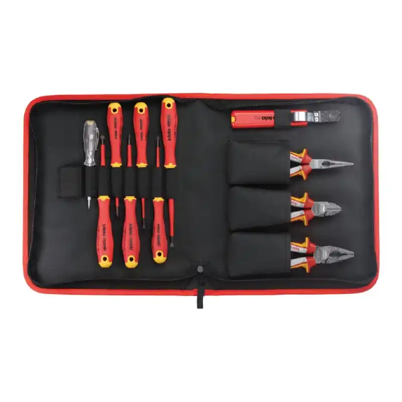 Retur gratuit Trusa VDE Ergonic E-Slim -Service 11 piese (husa nylon), Felo