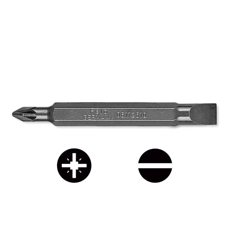 Popular Bit dublu, tipul slot + pozidriv, varfuri 1.0 x 5.5 | Pz 2, Felo