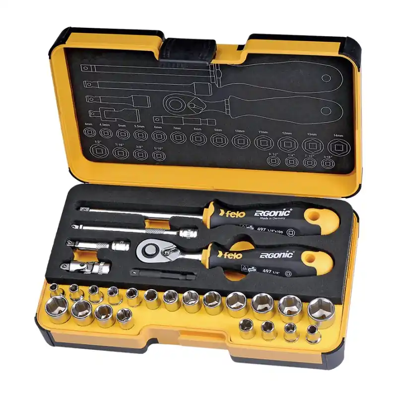 Bestseller Trusa R-GO 27 Inch|metric - 27 piese in caseta StrongBox (230 x 130 x 56 mm), Felo