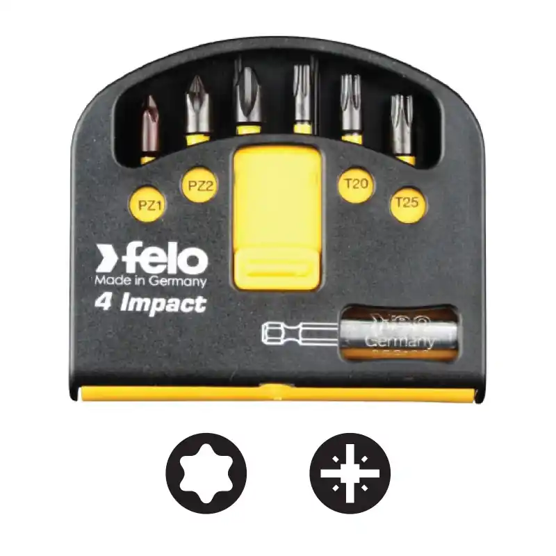 Preferatul clienților Set Felo Swift, model TiN Pz, Torx, Pozidriv, Torx, (cap magnetic inclus), Felo