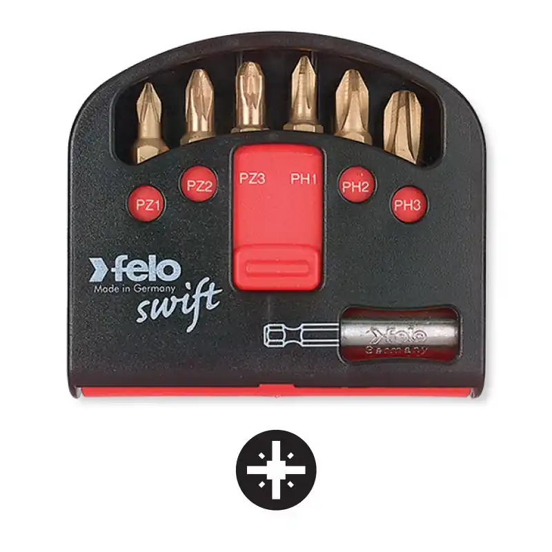 Comandă acum Set Felo Swift, model Industrial Pz, Pozidriv, (cap magnetic inclus), Felo