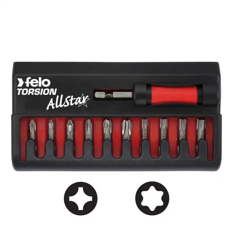 Set Felo AllStar, model TiN Holz, Pozidriv, Torx, Felo Livrare rapidă