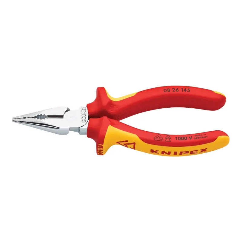 Ofertă limitată Cleste cu suprafata cromata si manere cu manson bicomponent VDE 1000 V, L 145 mm, taiere Ø 3.0 / 2.0 / 8.0 mm / 16.0 mm², Knipex