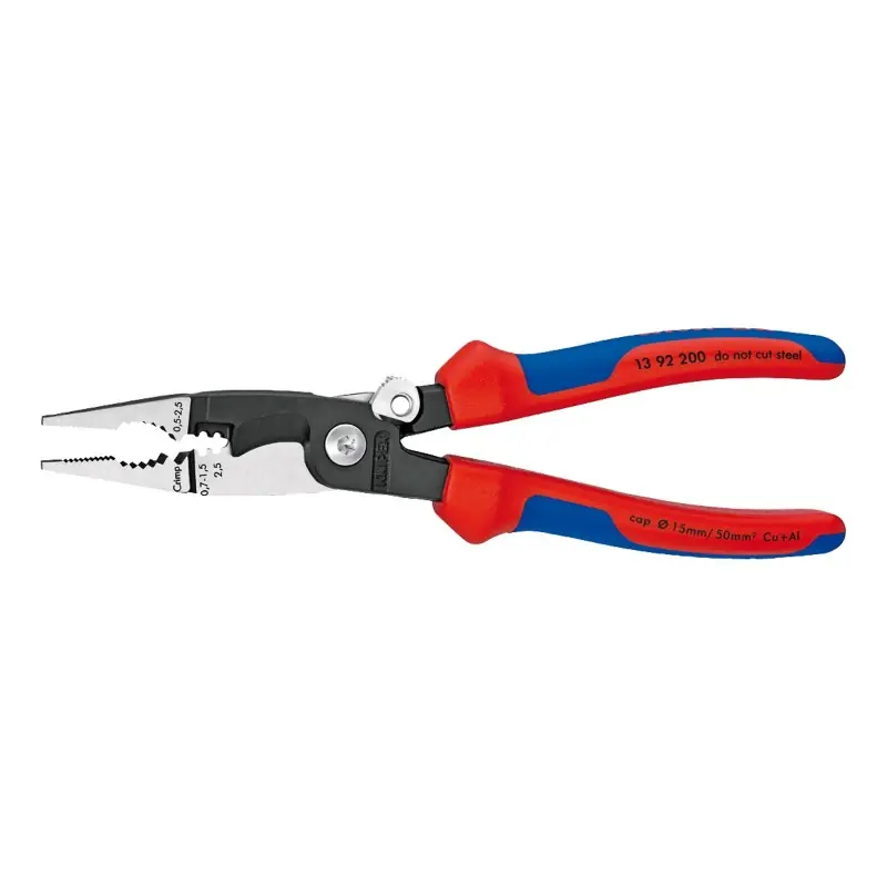 Cleste multifunctional pentru electricieni, sistem de blocare, strat protector negru lustruit si manson bicomponent, Knipex Reduceri