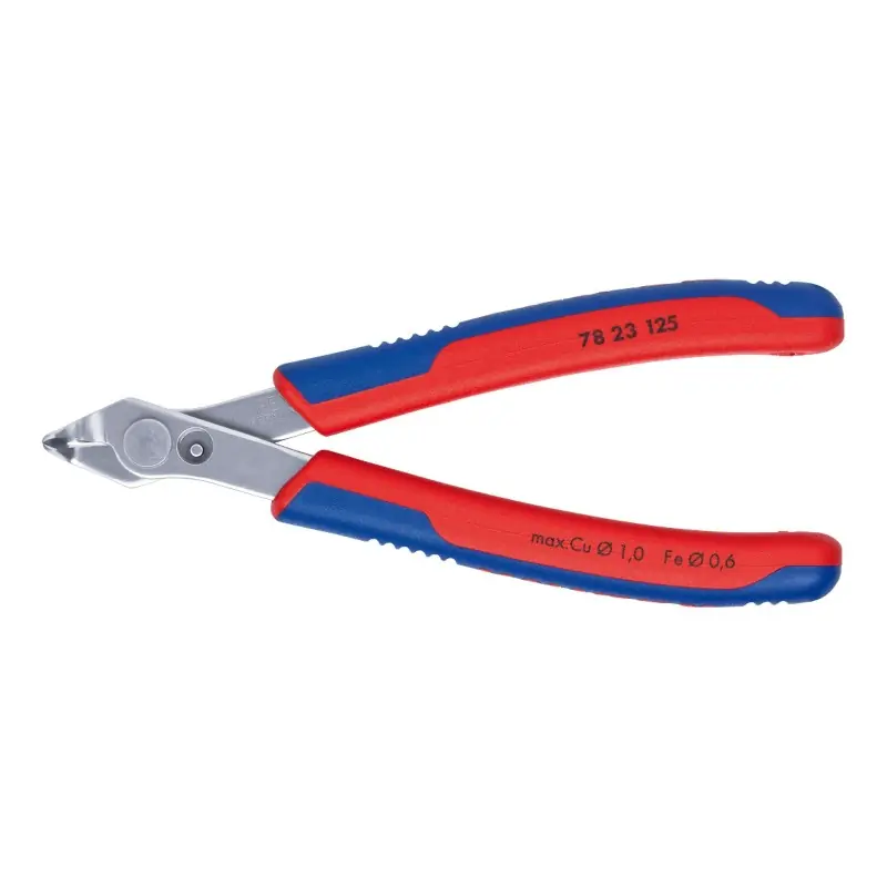 Cleste pentru electronica SuperKnips, taiere fara inclinare, din inox cu suprafata lustruita, manson bicomponent, Knipex Ofertă specială