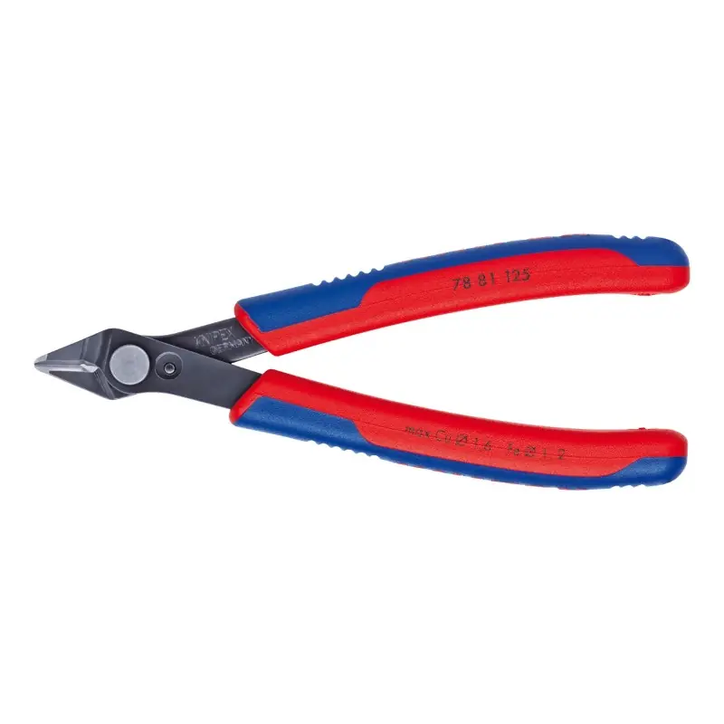 Clesti pentru electronica SuperKnips, taiere cu inclinare foarte mica , pentru sarma tare, Knipex Retur ușor