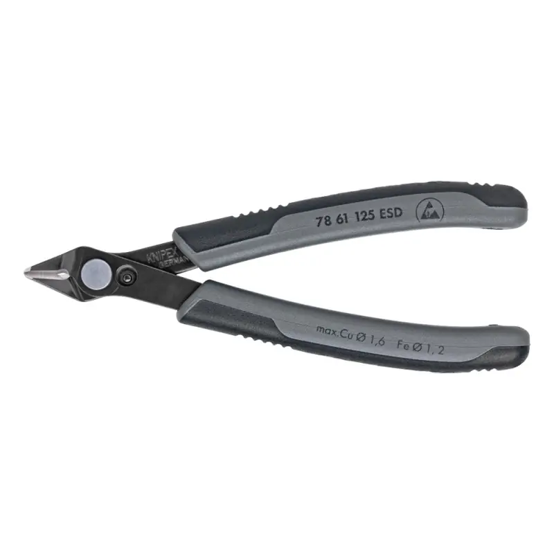 Cleste pentru electronica SuperKnips cu protectie la descarcare electrostatica (ESD) pentru cabluri de fibra optica, Knipex Livrare gratuită