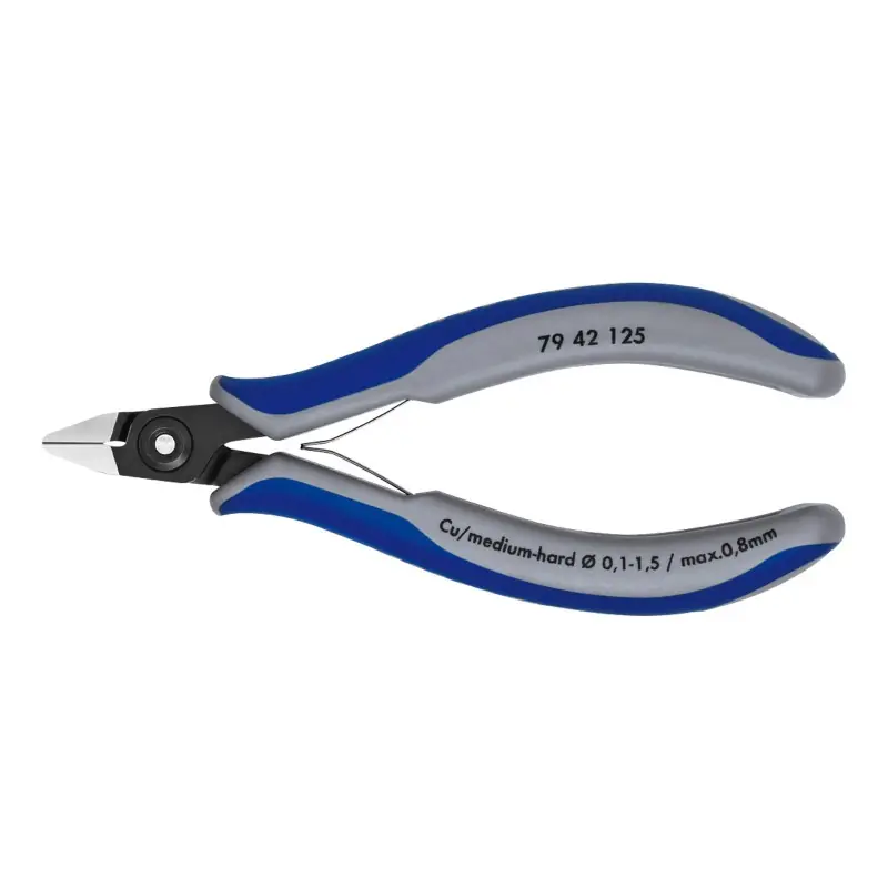 Preț mic Clesti diagonali pentru electronica, cap ascutit, suprafata brunata lustruita si manere cu manson bicomponent, Knipex