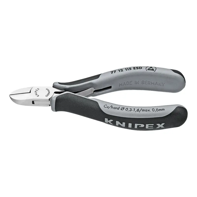 Cleste diagonal cu cap rotund, teiere cu inclinare foarte mica pentru electronisti, ESD, Knipex Mai ieftin