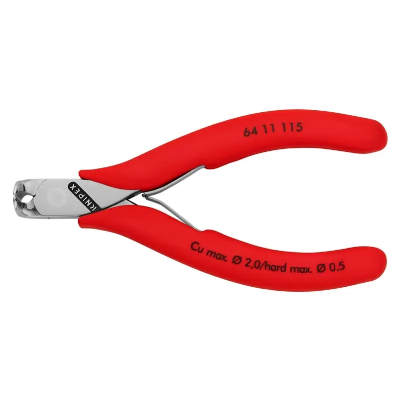 Clesti de taiere frontala pentru electronisti, suprafata lustruita si manere cu manson din plastic, L 115 mm, Knipex Reducere de preț