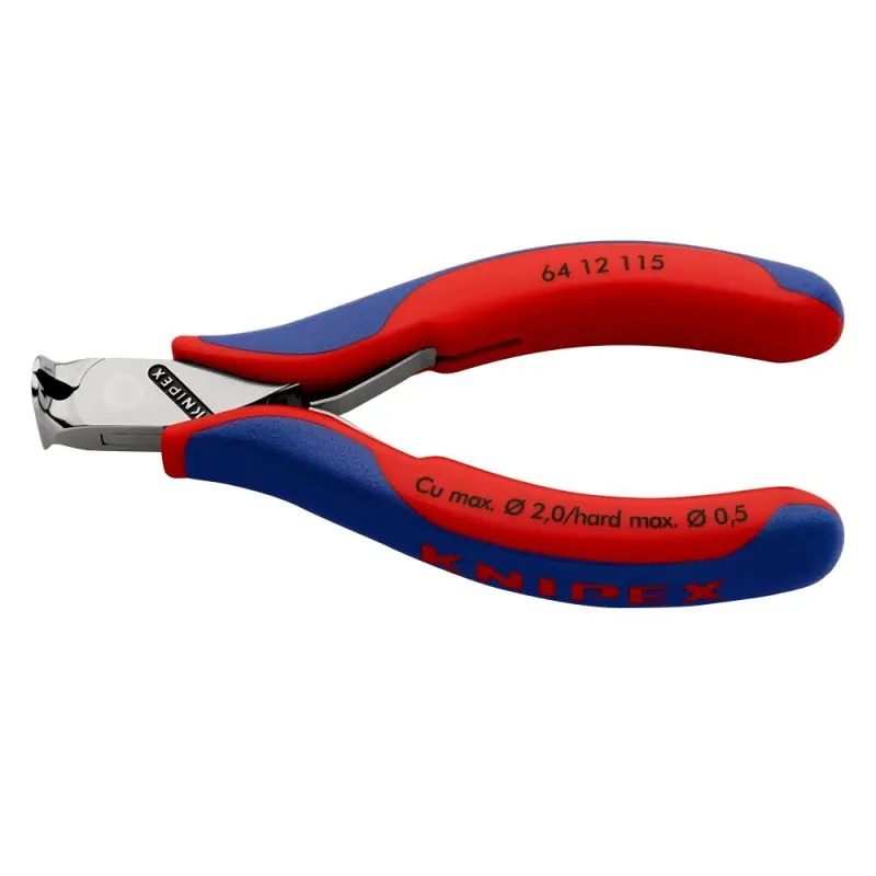 Mai ieftin Clesti de taiere frontala pentru electronisti, suprafata oglinda lustruita si manere cu manson bicomponent, L 115 mm, Knipex