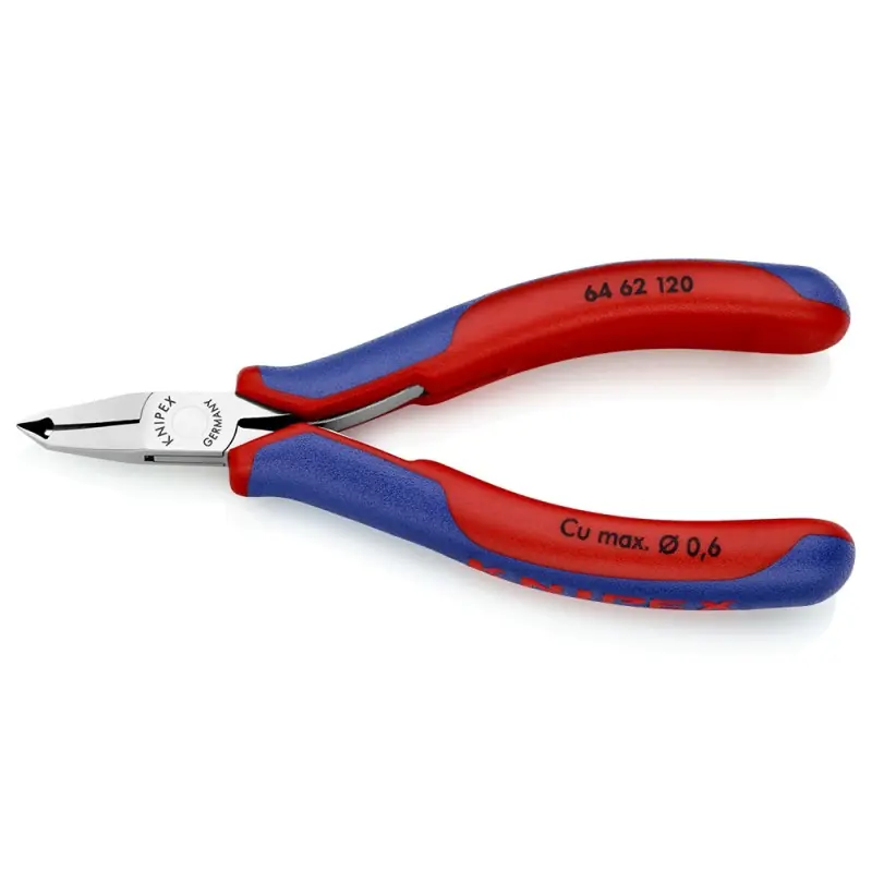 Discount Clesti de taiere frontala pentru electronisti, suprafata oglinda lustruita si manere cu manson bicomponent, L 120 mm, Knipex