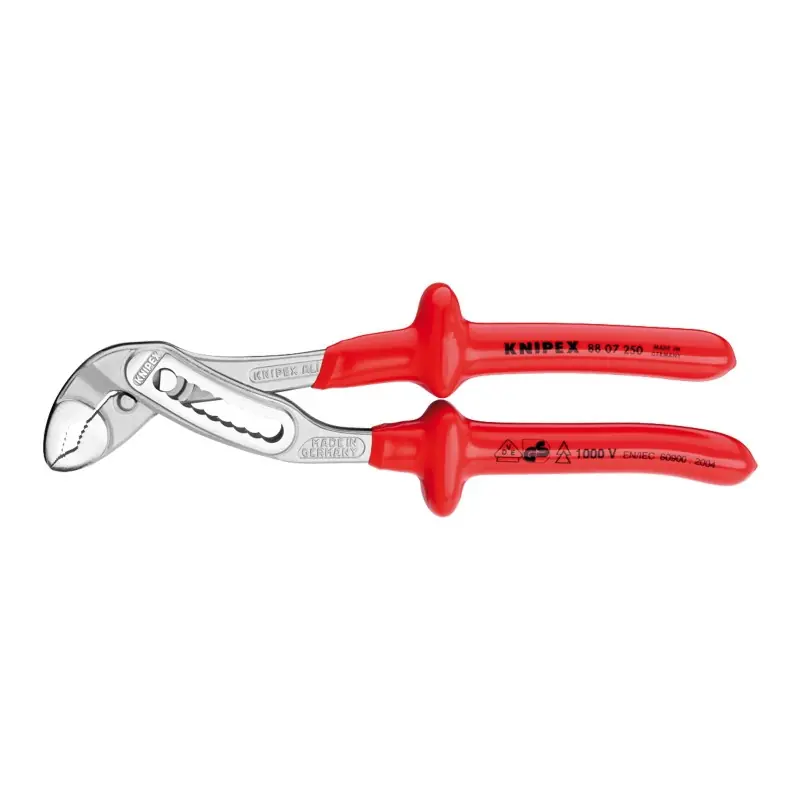 Preferatul clienților Cleste Alligator, suprafata cromata si manere cu manson monocomponent VDE 1000 V in adancime, Knipex